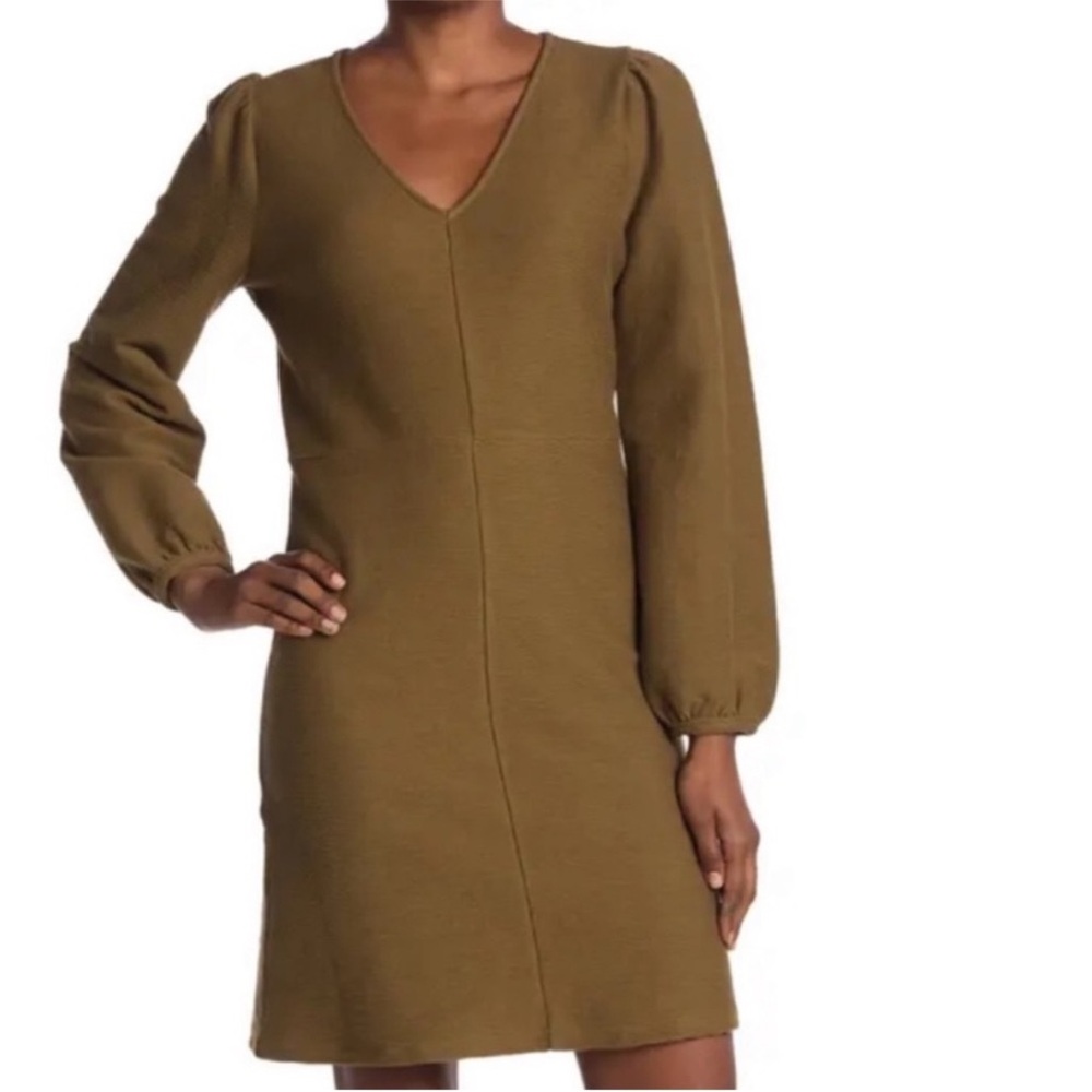 Madewell Olive Green knit Women's Dress balloon sleeves‎